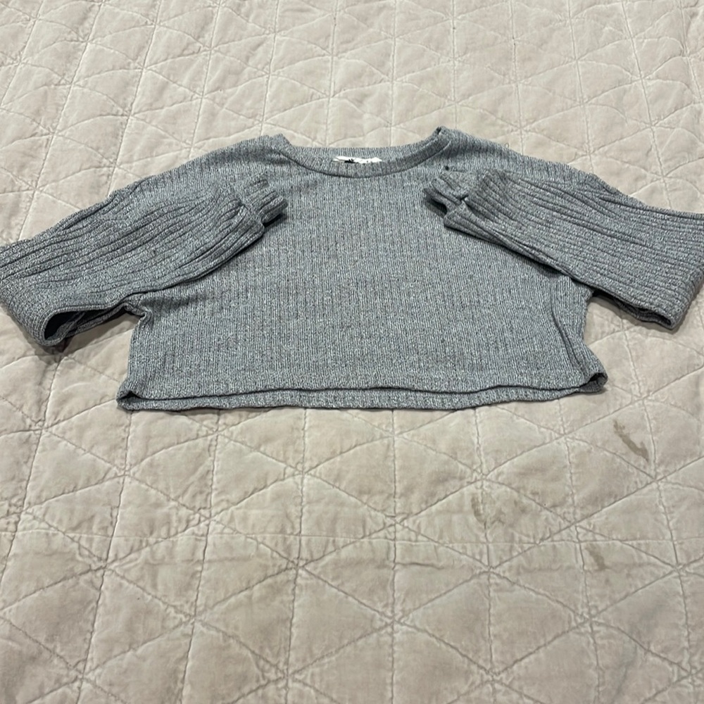 long sleeve cropped shirt from shein